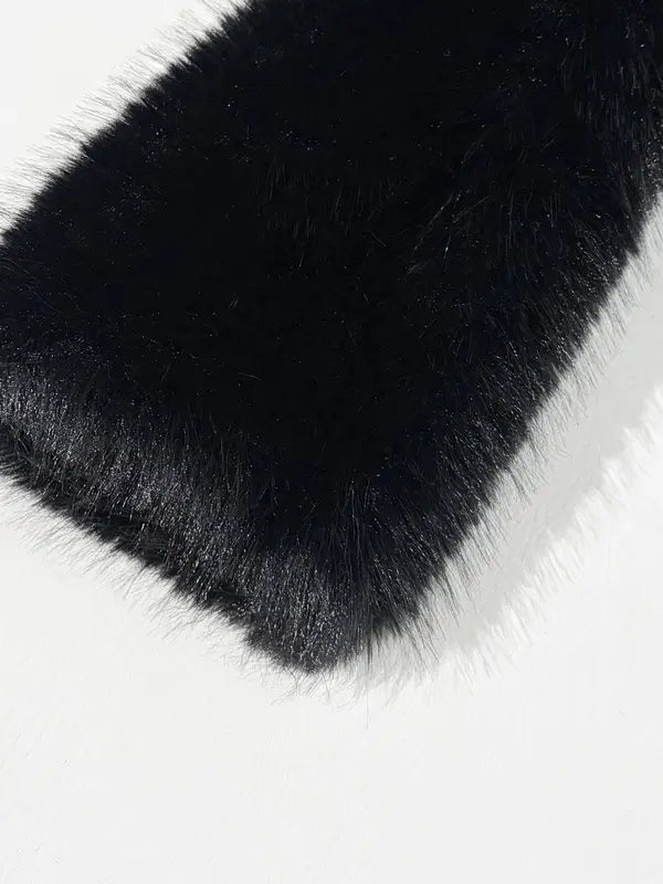 Manteau pour femme en fausse fourrure, couleur unie, devant ouvert, élégant, manches longues, col cascade, vêtement d'extérieur pour l'automne et l'hiver, vêtements pour femmes à porter au quotidien, vêtements pour femmes