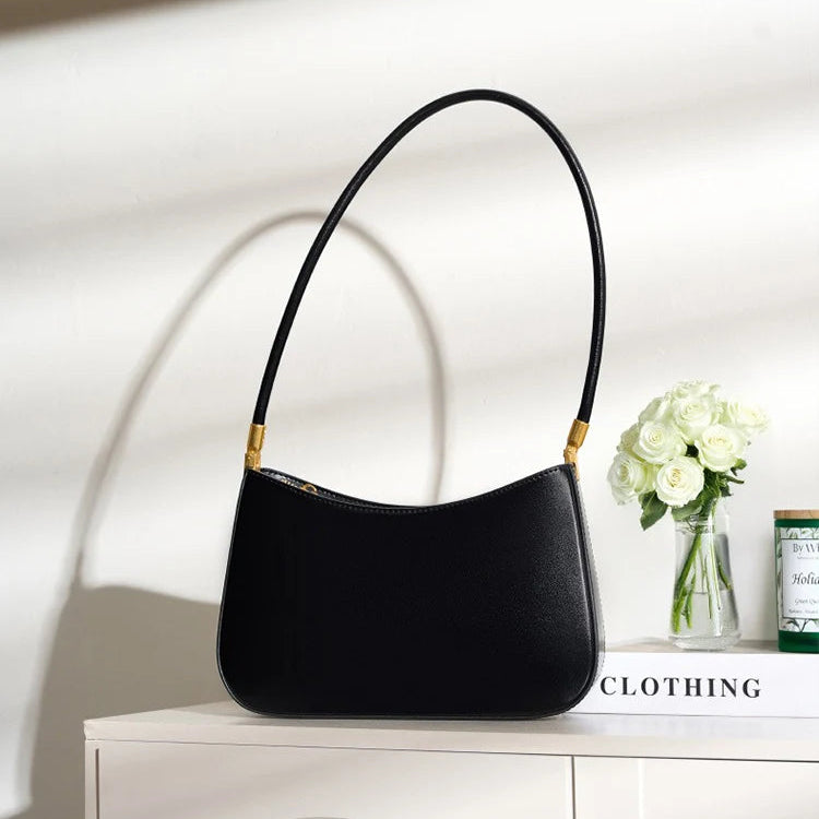 Sac à Main d'Épaule Français en Cuir Rouge