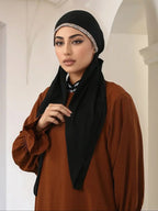 Hijab simple et polyvalent pour femmes, extensible, orné de bijoux, respirant, anti-transpiration, en jersey, protection solaire