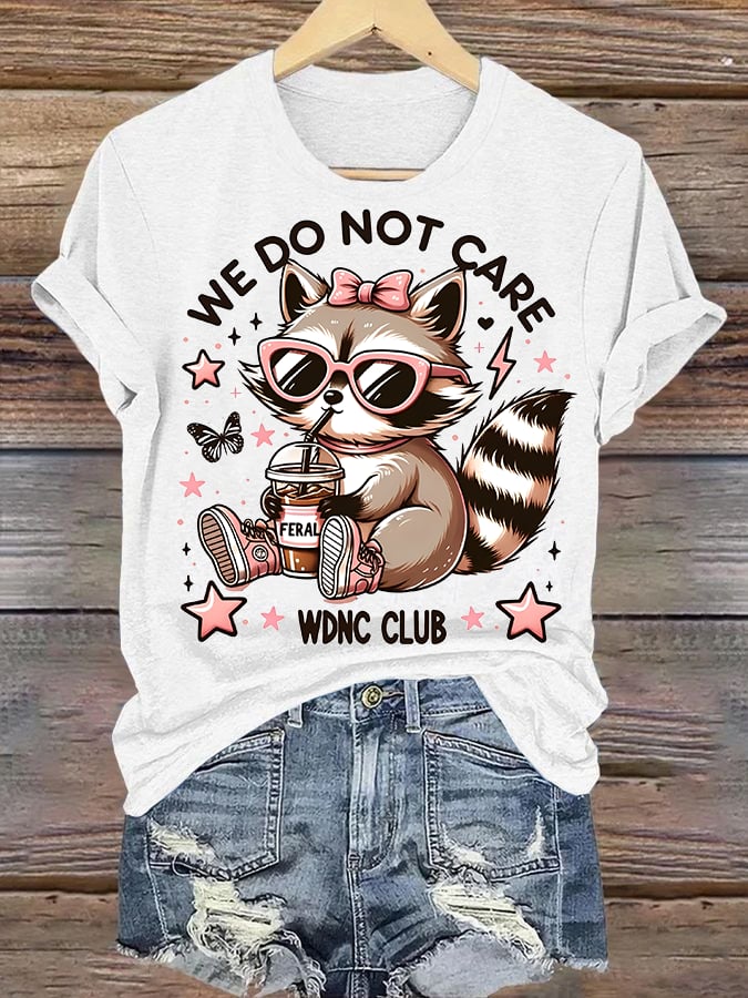 🔥Buy 3 Get 15% Off🔥Women's  Cute little raccoon for Women's WDNC Menopause & Perimenopause Printed T-shirt
