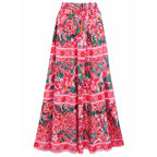 Costume intero e gonna con stampa floreale rosa Paradise