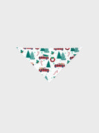 Pyjamas à manches longues assortis pour toute la famille avec imprimé sapins et voitures de Noël, et chaussettes de Noël multicolores