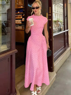 Maxi Abito A-Line Senza Maniche Slim-Fit