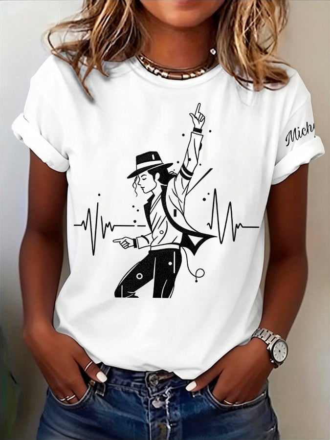 T-shirt da donna con stampa "Superstar" retrò
