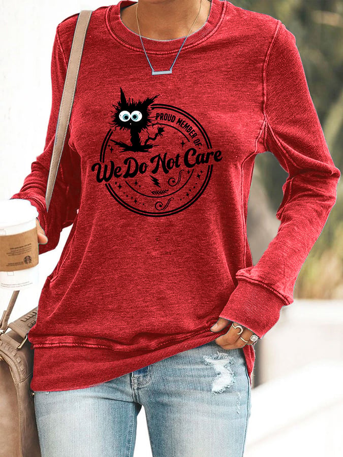 Women's  Retro Funny Proud Member Of Club Menopause Perimenopause Print Knitted Tops