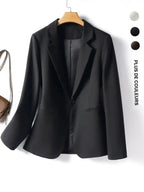 Veste blazer élégante à un bouton pour femme, manteau à manches longues et coupe ajustée pour le bureau, vêtement d'extérieur mode automne et hiver