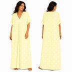Robe longue oversize fluide chic à pois pour femme été