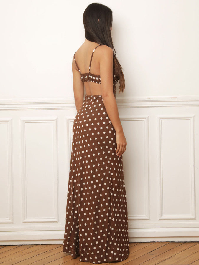 Polka dot halter dress