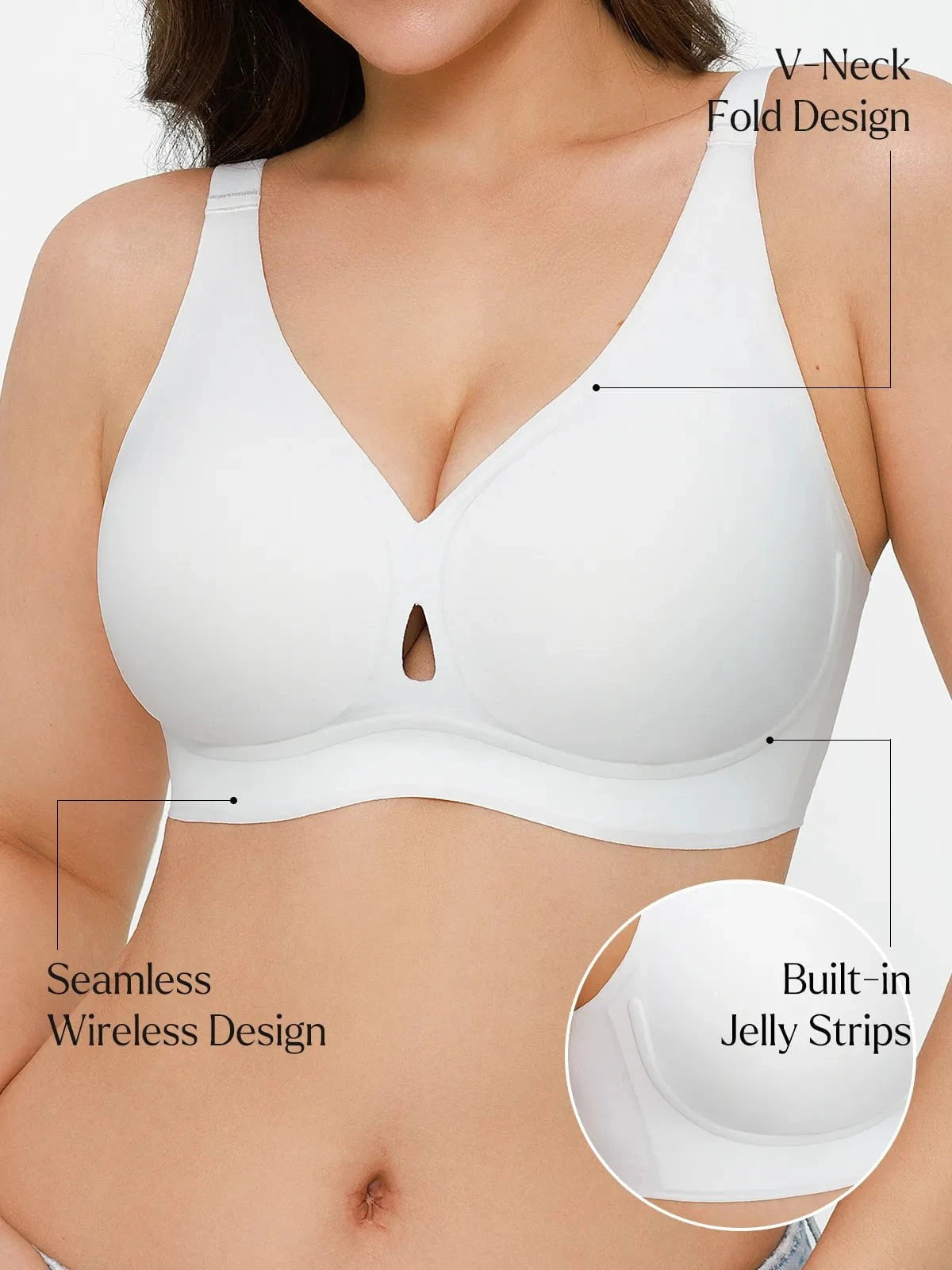 Soutien-gorge sans coutures avec support en gel et maintien des contours