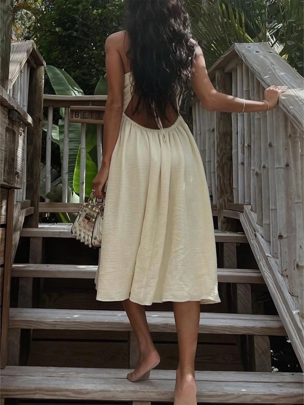Nuovo abito estivo sexy a portafoglio con scollo a V, gonna spaccata stile spiaggia, abito lungo alla moda da donna, perfetto per le vacanze