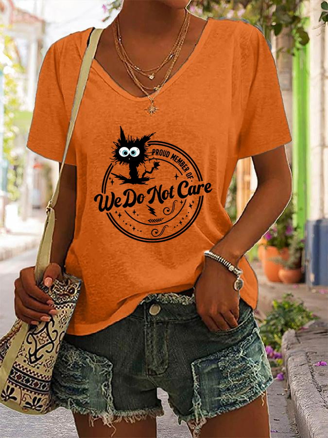 Women's  V-neck Retro Funny Proud Member Of  Club Menopause Perimenopause Print T-Shirt