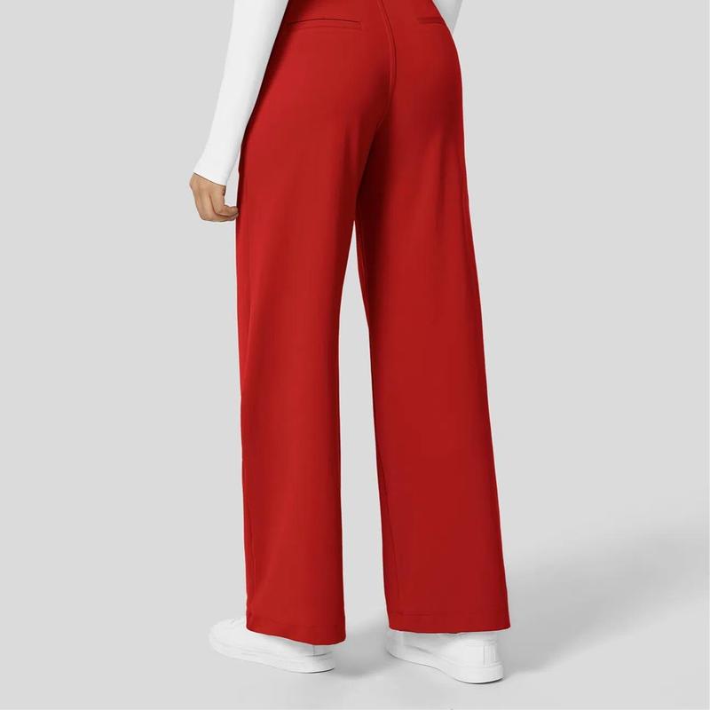 Pantaloni da Lavoro a Vita Alta con Tasche e Gamba Dritta, Abiti Business Casual da Donna, Abbigliamento Sportivo e da Esterno da Donna