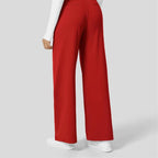 Pantaloni da Lavoro a Vita Alta con Tasche e Gamba Dritta, Abiti Business Casual da Donna, Abbigliamento Sportivo e da Esterno da Donna