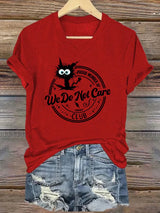 V-Neck Retro Funny Proud Member Of  Club We Do Not Care Menopause Perimenopause Print T-Shirt