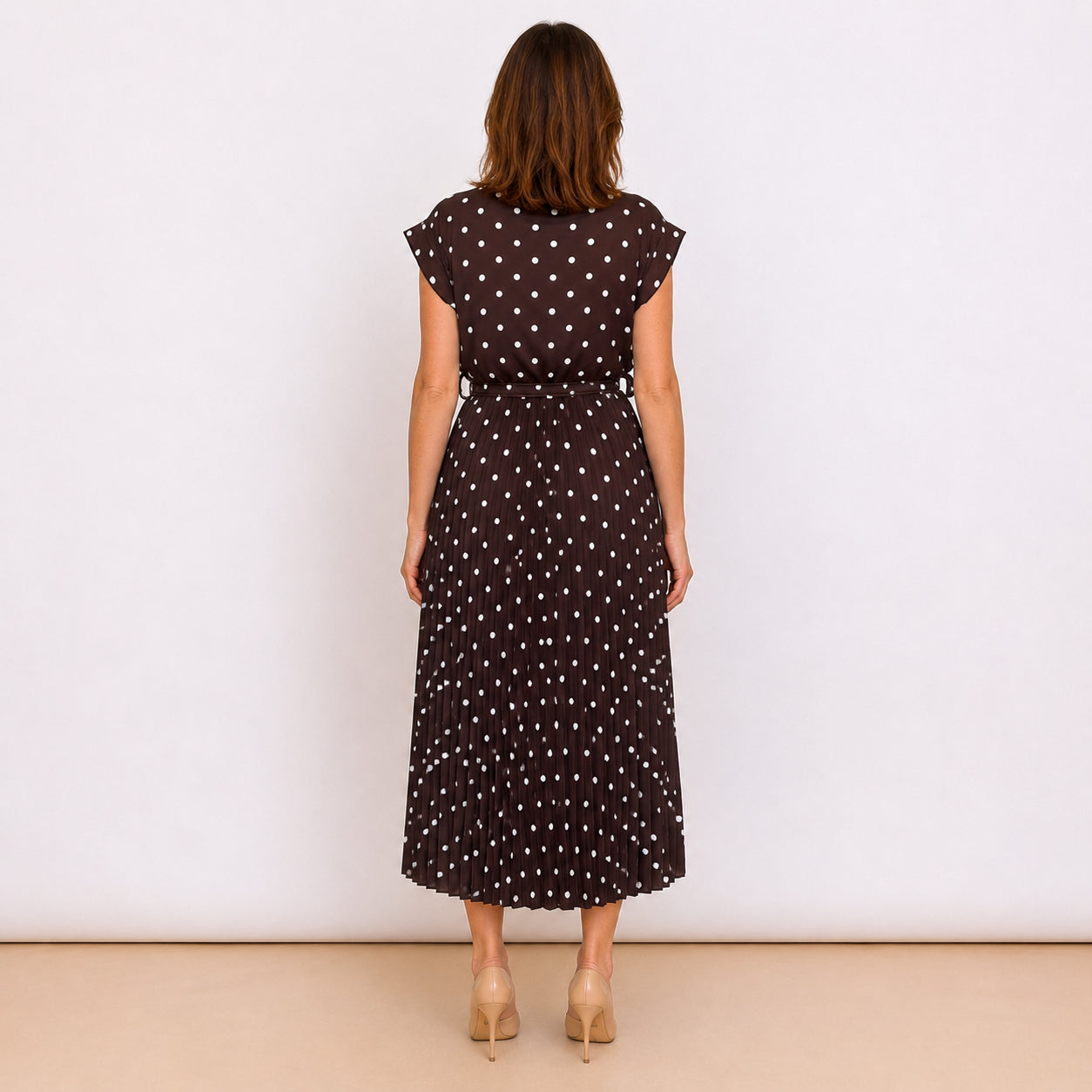 [2026.COUTURE] Cannes, Vestito Incrociato Plissettato A Pois