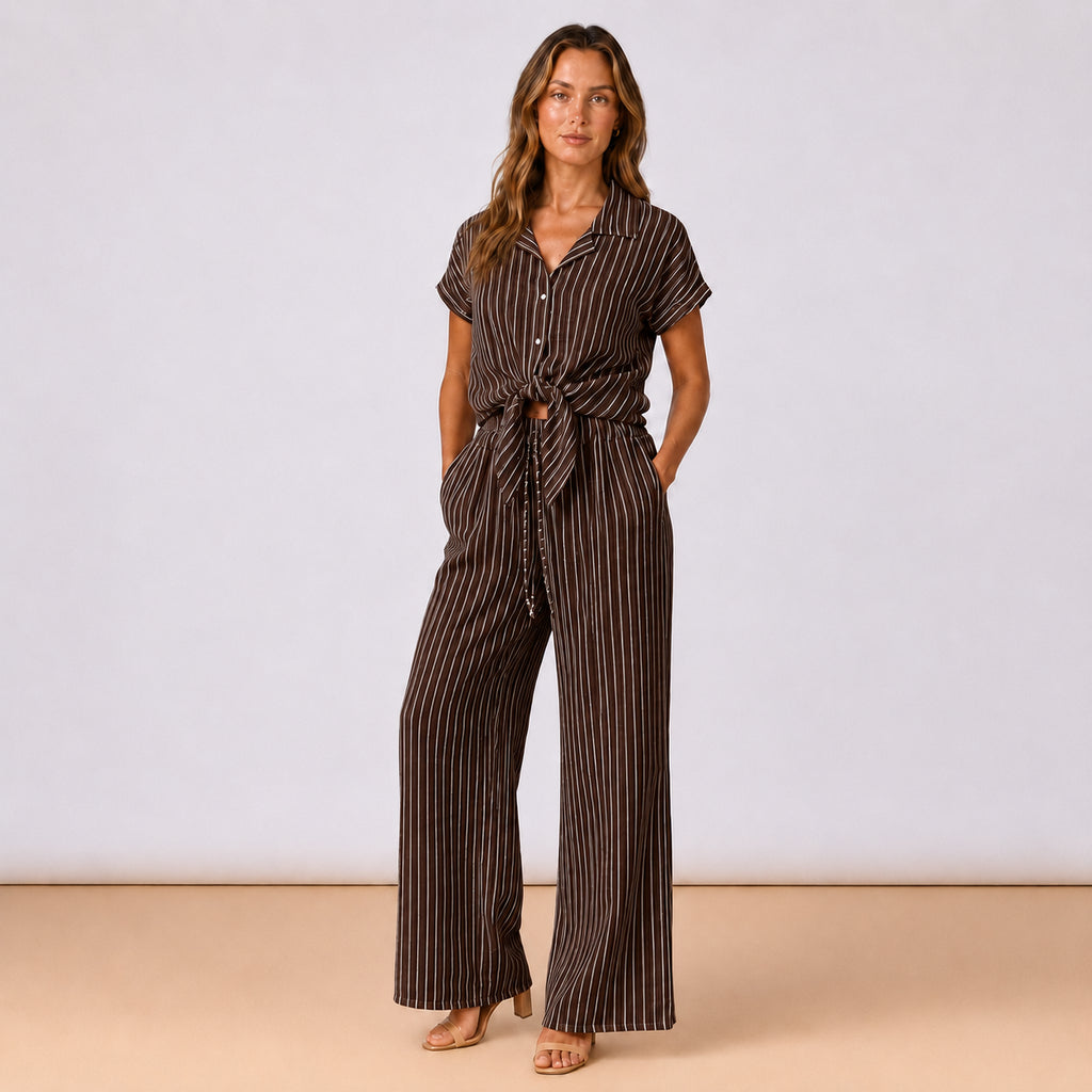 [2026.COUTURE] Coordinato Gessato, Pantaloni E Camicia