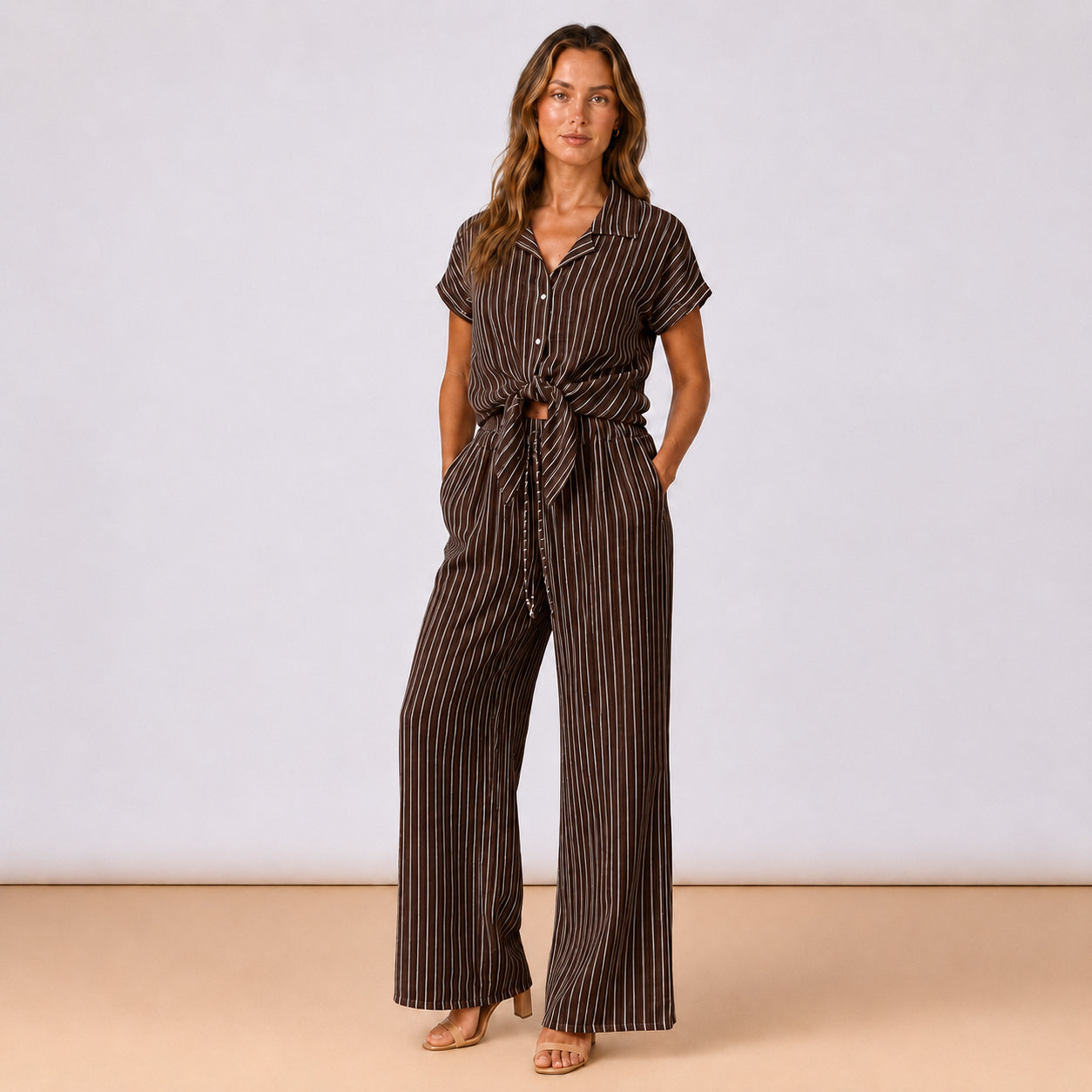 [2026.COUTURE] Coordinato Gessato, Pantaloni E Camicia