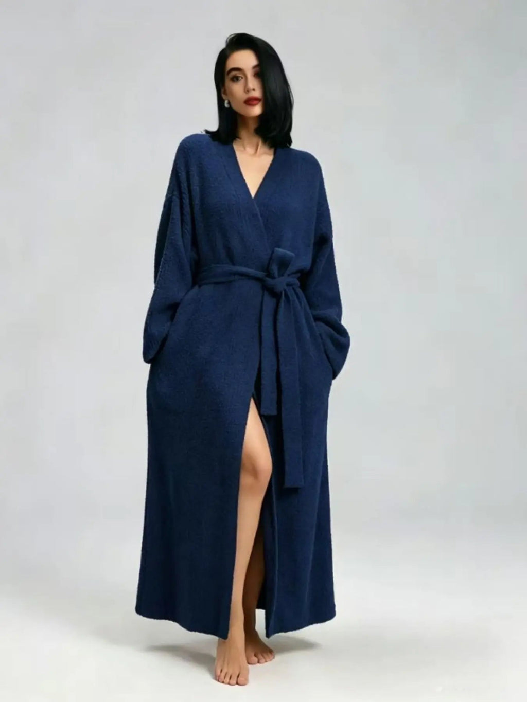 [DOUX et moelleux] Peignoir polaire double face pour femme | Vêtements de détente en peluche épais et longs | Pyjama chaud en flanelle pour l'automne et l'hiver | Doux, confortable et portable à l'intérieur et à l'extérieur