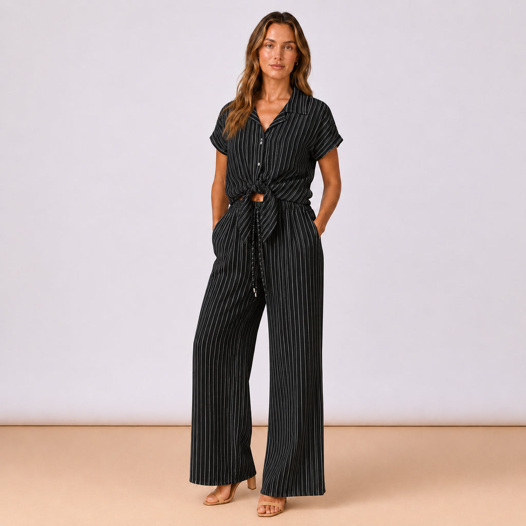 [2026.COUTURE] Coordinato Gessato, Pantaloni E Camicia