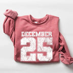 Felpa natalizia retrò, maglietta 25 dicembre, abbigliamento natalizio, magliette natalizie da donna, girocollo natalizio, regalo di Natale, maglione invernale