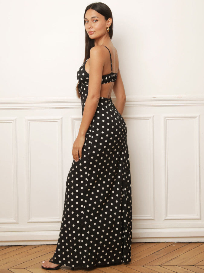 Polka dot halter dress
