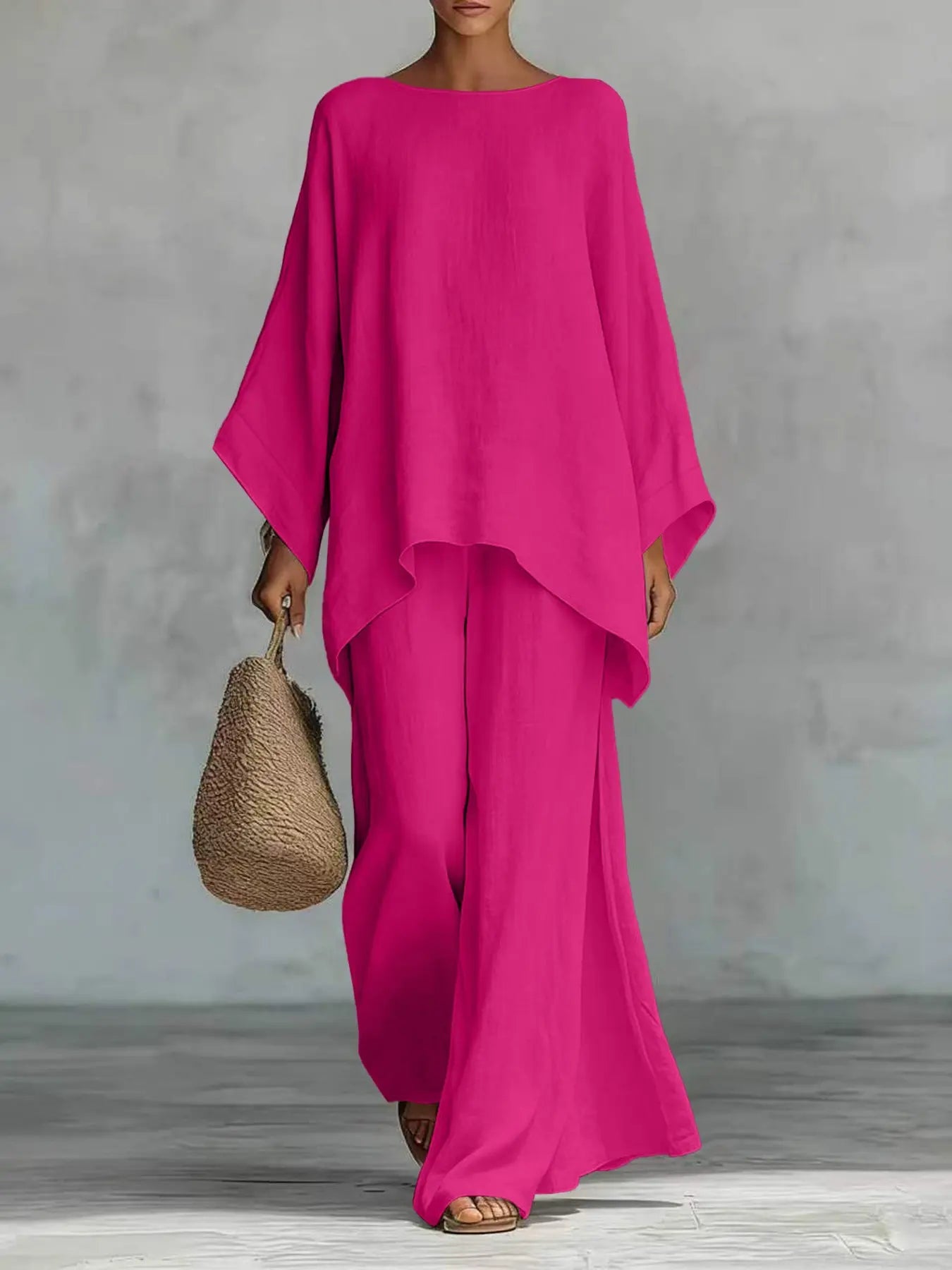 Nouvel ensemble femme : chemise ample et pantalon large