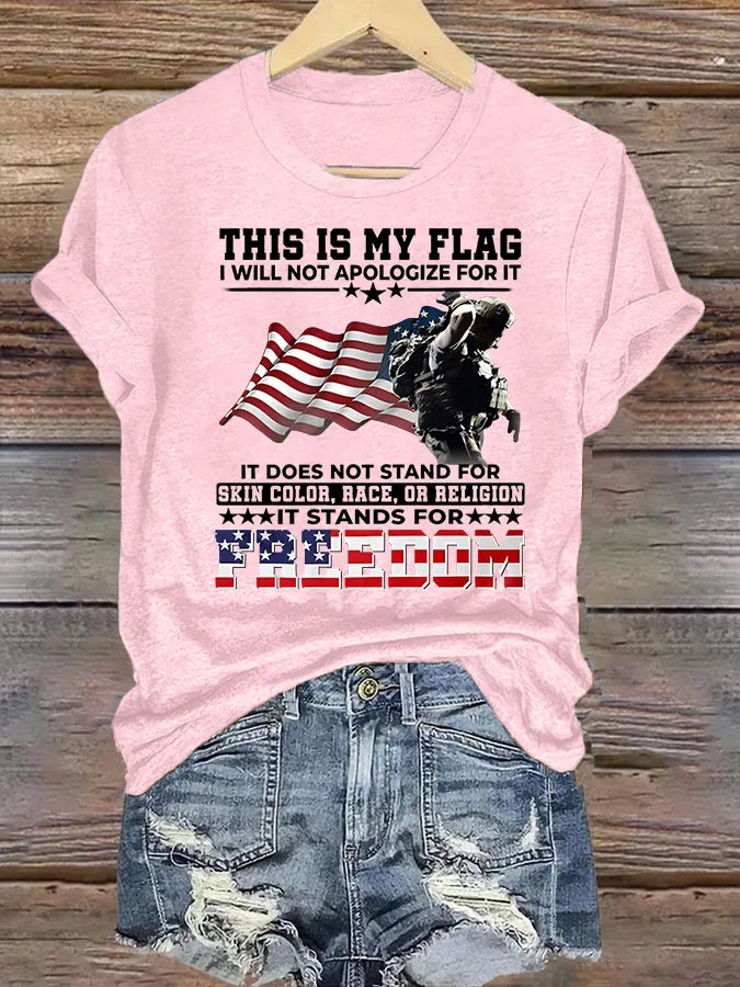 T-shirt da donna con stampa THIS IS MY FLAG
