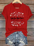 Women's Round-Neck Retro Funny Proud Member Of  Club We Do Not Care Menopause Perimenopause Print T-Shirt