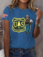 Retro Save The Forest Service Print T-Shirt