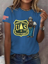 Retro Save The Forest Service Print T-Shirt