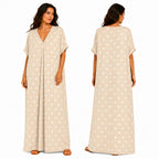 Robe longue oversize fluide chic à pois pour femme été