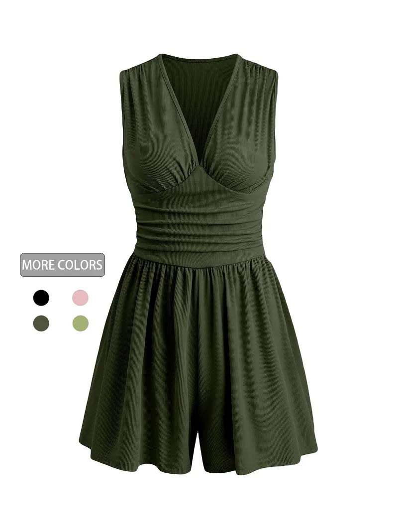 Combinaison bustier à col en V pour femme, printemps/été