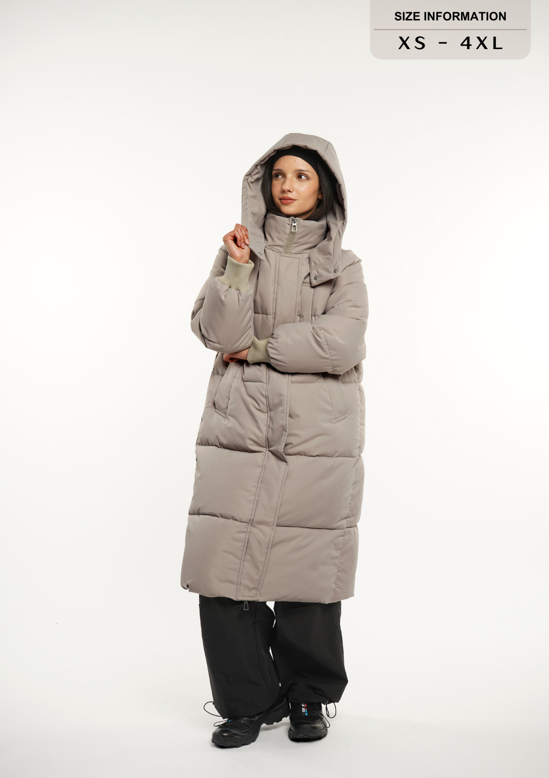 Veste longue à capuche