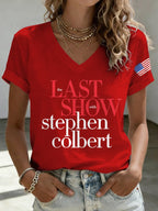 🔥Buy 3 Get 15% Off🔥V-Neck Retro Last Show Print T-Shirt