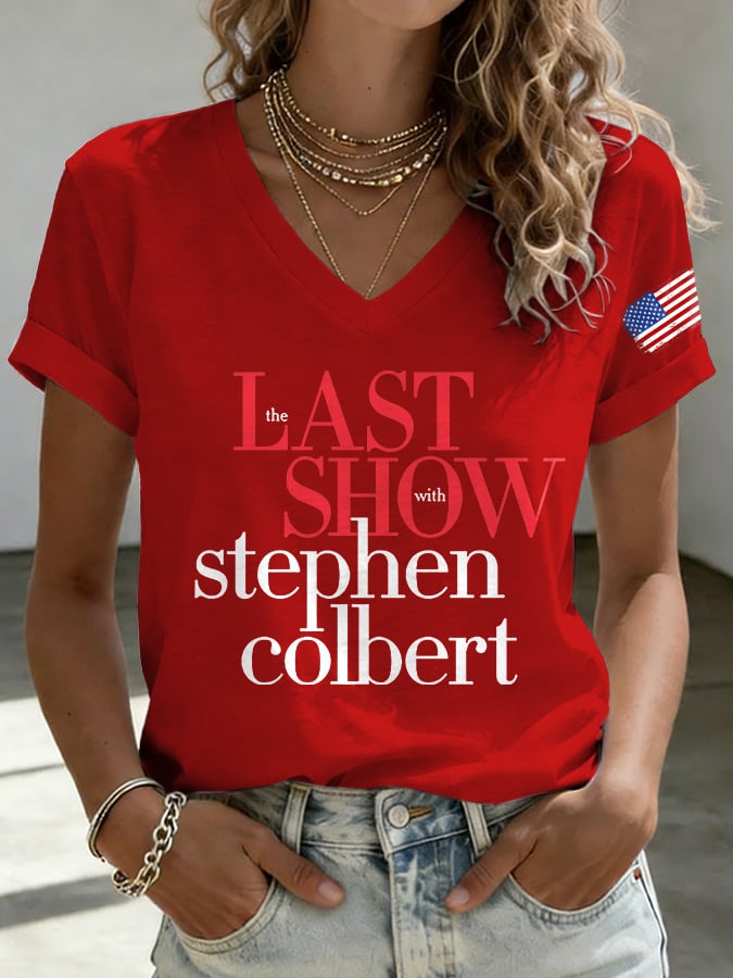 🔥Compra 3 e ottieni il 15% di sconto🔥T-Shirt con stampa retrò "Last Show" con scollo a V