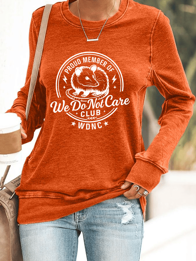 Women's  Retro Funny Proud Member Of  Club We Do Not Care Menopause Perimenopause Print  Knitted Tops