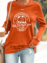 Women's  Retro Funny Proud Member Of  Club We Do Not Care Menopause Perimenopause Print  Knitted Tops