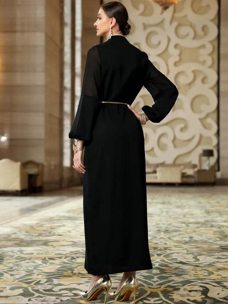 Robe perlée faite à la main pour femme, robe longue confortable et tendance, tenue de soirée élégante, vêtement d'intérieur stylé