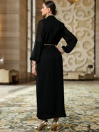 Robe perlée faite à la main pour femme, robe longue confortable et tendance, tenue de soirée élégante, vêtement d'intérieur stylé
