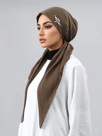 Hijab simple et polyvalent pour femmes, extensible, orné de bijoux, respirant, anti-transpiration, en jersey, protection solaire