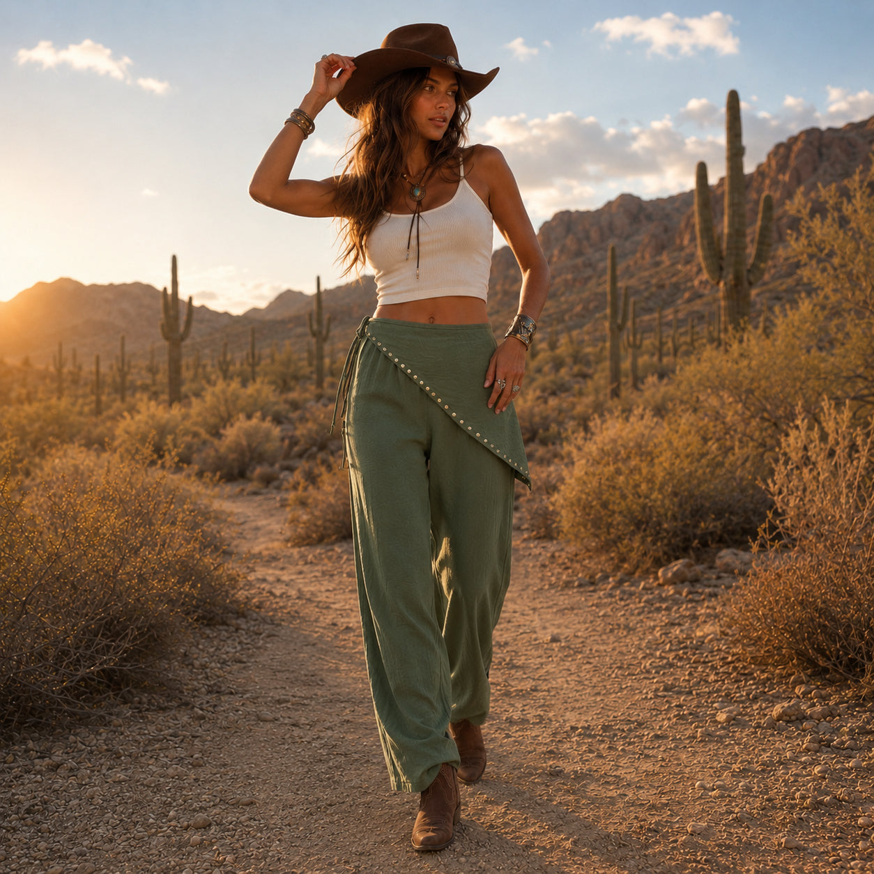 [2026] Pantalone Con Foulard Rimovibile