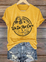 Women's  Round-Neck Retro Funny Proud Member Of  Club We Do Not Care Menopause Perimenopause Print T-Shirt