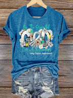 Women'S Casual "By Grace, I Am A Survivor" Lung Cancer Awareness Printed Short-Sleeve T-Shirt