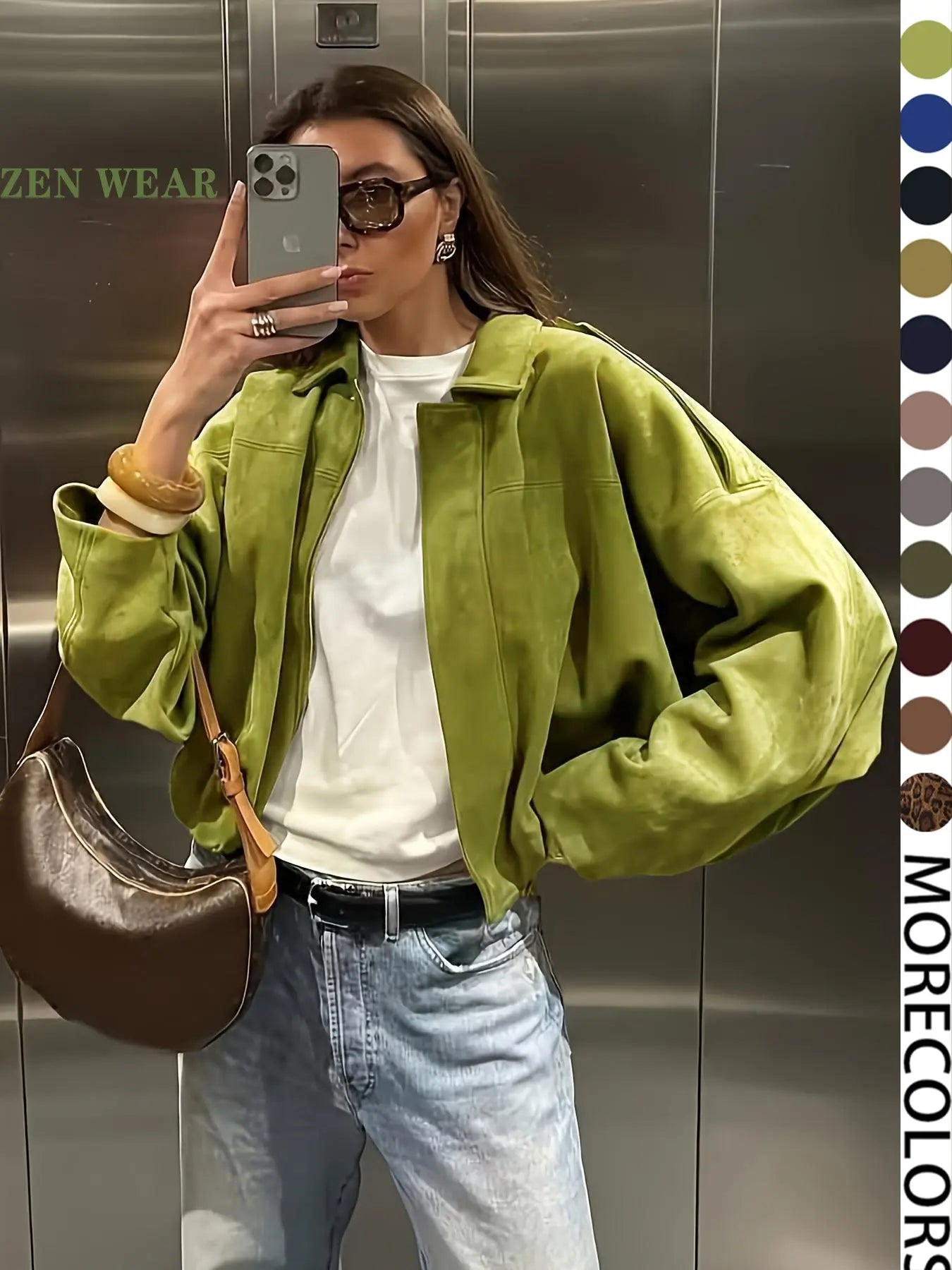 Giacca Aviator Donna, Nuovi Cappotti E Giacche, Giacca Casual Con Cerniera Da Donna Per L'Inverno, Giacca Da Pilota Oversize Taglio Corto, Giacca Corta Streetwear Donna 2025, Capispalla