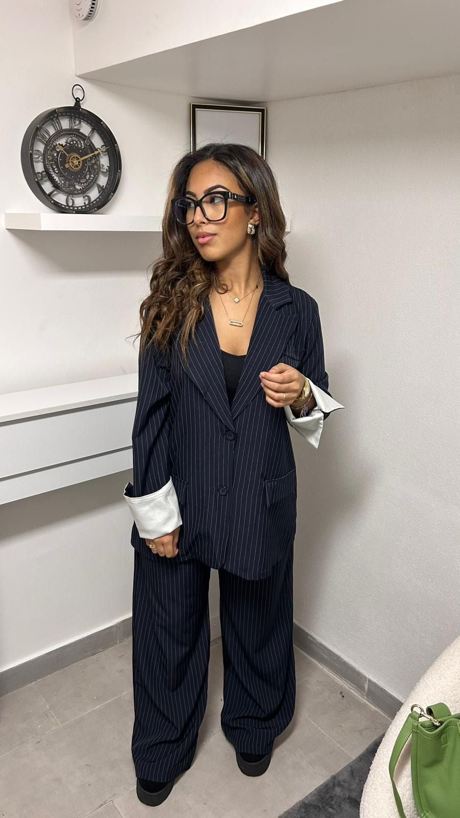 Completo blazer a righe