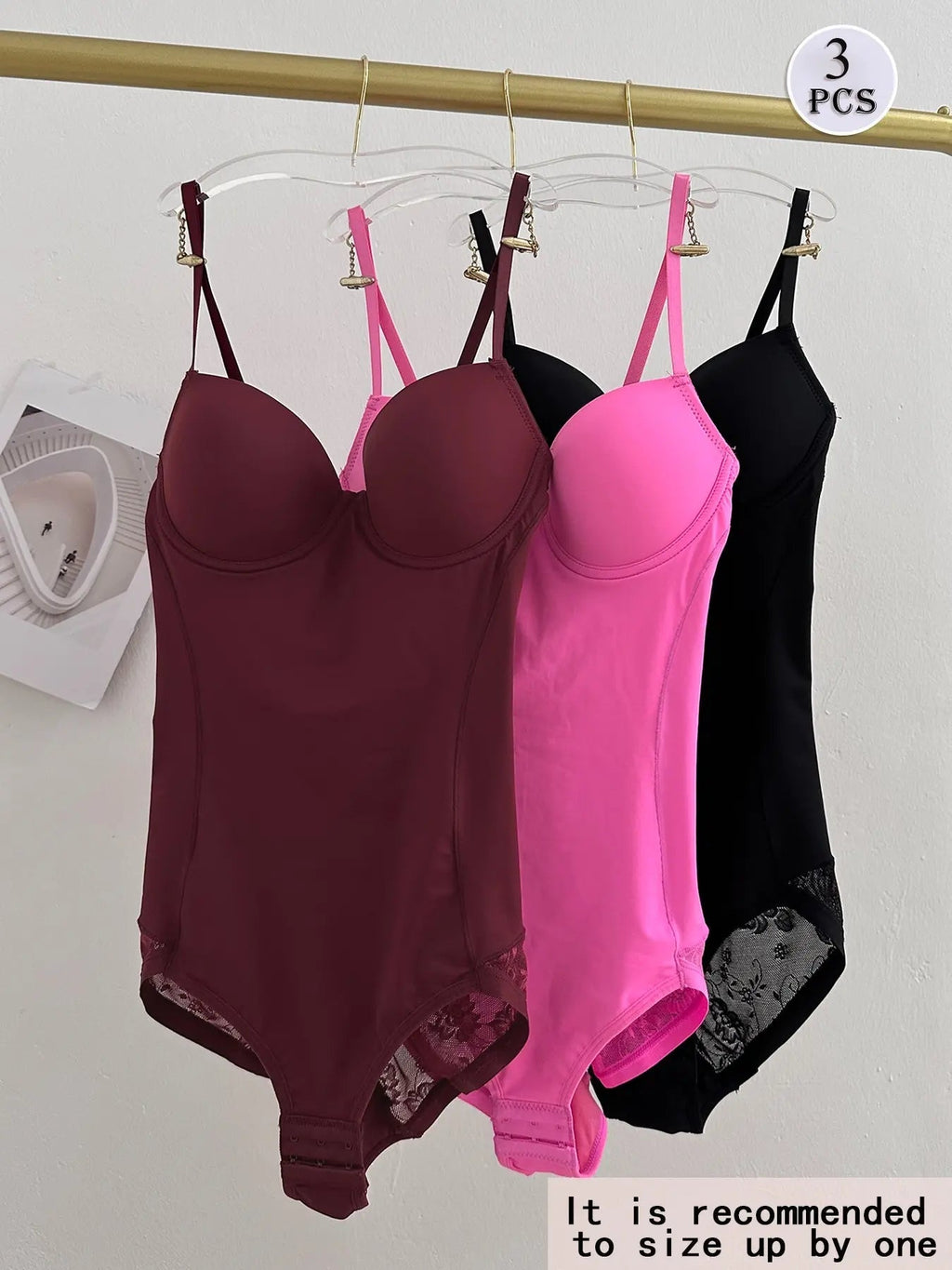 Ensemble Bodysuit Amincissant Froncé Patchwork Décolleté en V Profond pour Femme XS-XXL, Sous-vêtements & Lingerie Décontractés Toutes Saisons, Conception en Dentelle Contrastante