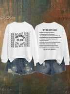Women's  Retro Funny Proud Member Of Club We Do Not Care Menopause Perimenopause Print   Sweatshirt