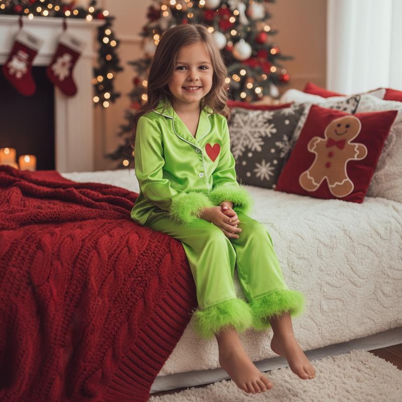 Pigiama "Mamma e io" di Natale, coordinato per tutta la famiglia, manica lunga, scollo a V con risvolto, bottoni e pantaloni a vita elasticizzata, homewear