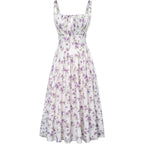 Robe longue d'été de style corset milkmaid sans manches à bretelles pour femme