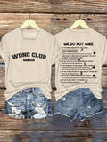 V-Neck Retro Funny WDNC Club Menopause Perimenopause Print T-Shirt